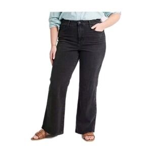 Universal Thread High-Rise Flare Jeans Womens Sz 12 S Fitted Stretch Black #278C